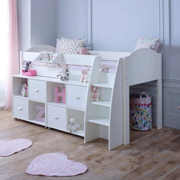 Noah & Eli Mid Sleeper Bed with Double Storage