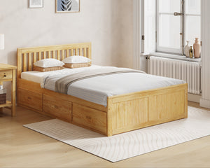 Elwood Small Double Solid Pine Storage Bed