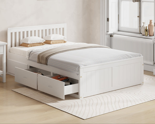 Elwood Small Double Solid Pine Storage Bed