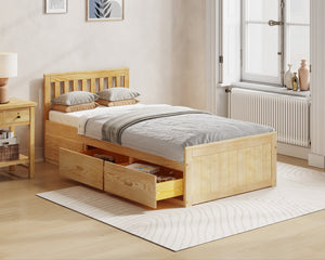 Elwood Solid Pine Single Storage Bed