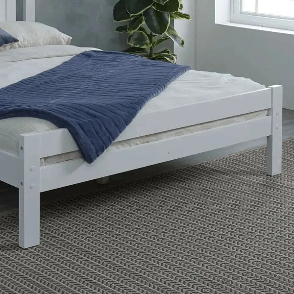 Elysian White Wooden Bed