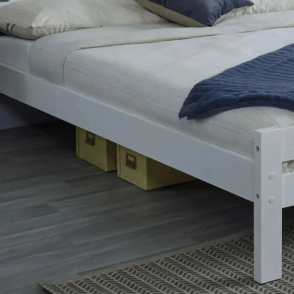 Elysian White Wooden Bed
