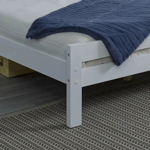 Elysian White Wooden Bed