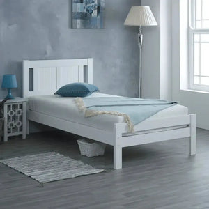Elysian White Wooden Bed