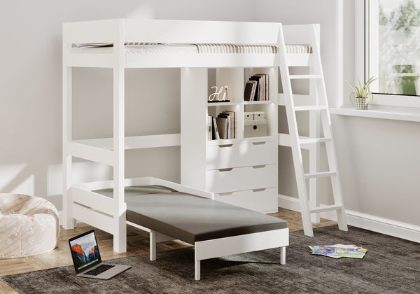 Eton Highsleeper with Study Sofa & Bookshelf