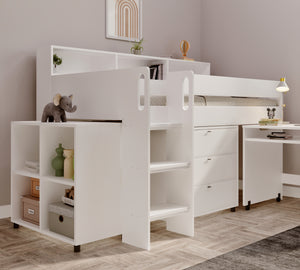 Eton Mid Sleeper Bed with Desk & Storage