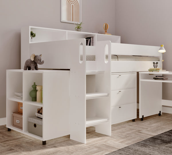 Eton Mid Sleeper Bed with Desk & Storage