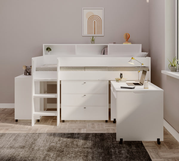 Eton Mid Sleeper Bed with Desk & Storage