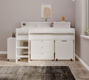 Eton Mid Sleeper Bed with Desk & Storage