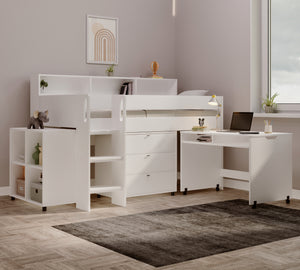 Eton Mid Sleeper Bed with Desk & Storage
