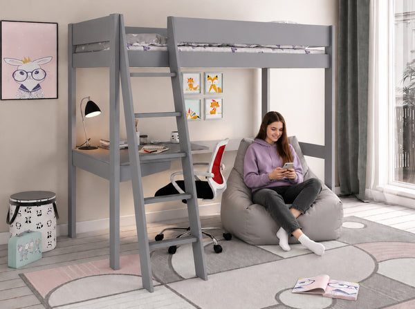 Richmond High Sleeper with Corner Desk & Bean Bag