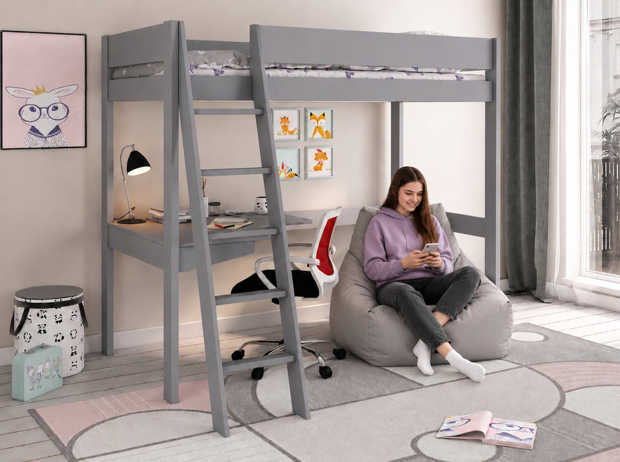 Richmond High Sleeper with Corner Desk & Bean Bag