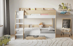 Flick Bunk Bed with Storage Drawer & Shelves