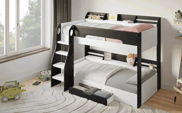 Flick Bunk Bed with Storage Drawer & Shelves