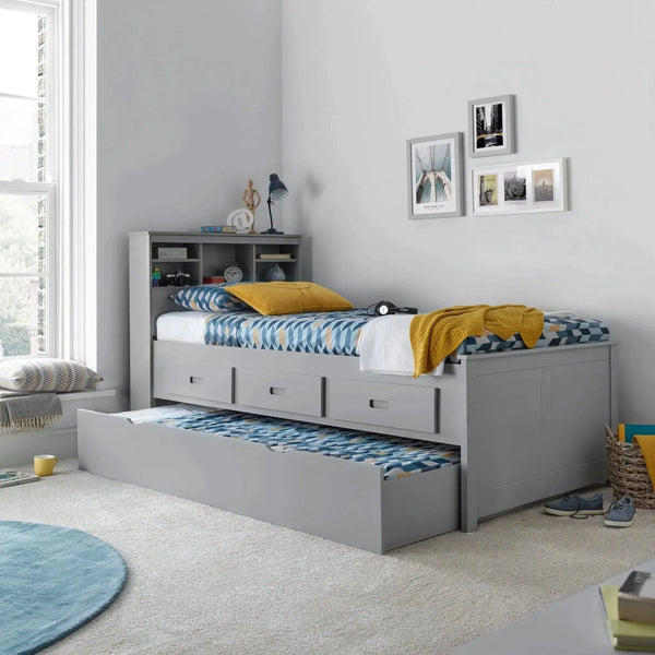 Florence Grey Guest Bed with Optional Trundle