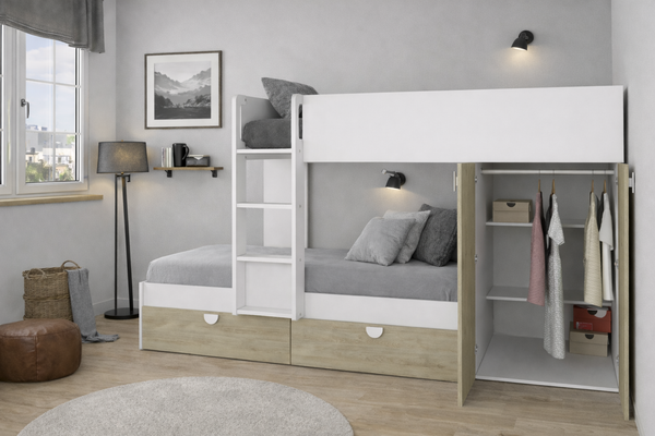 Flow Bunk Bed with Wardrobe & Drawers