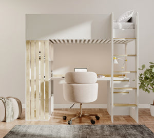 Freya Highsleeper with Desk, Shelves & Drawers