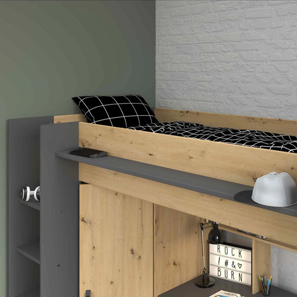 Grayson High Sleeper Loft Beds with Desk & Wardrobe
