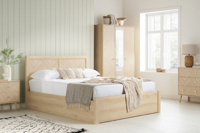 Herringford Ottoman Oak Double Bed