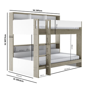 Henley Storage Bunk Bed with Shelves