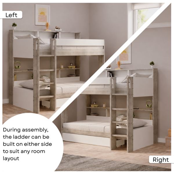 Henley Storage Bunk Bed with Shelves