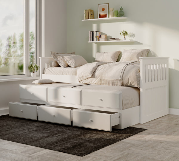 Henry Single Trundle Bed with Drawers