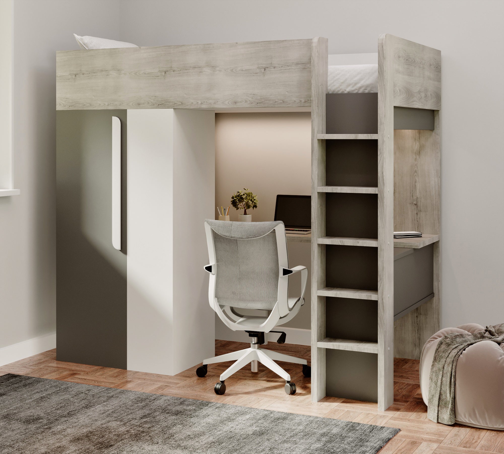 highgate-high-sleeper-with-desk-wardrobe-shelves