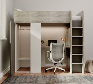 Highgate High Sleeper with Desk, Wardrobe & Shelves