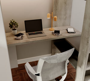 Highgate High Sleeper with Desk, Wardrobe & Shelves