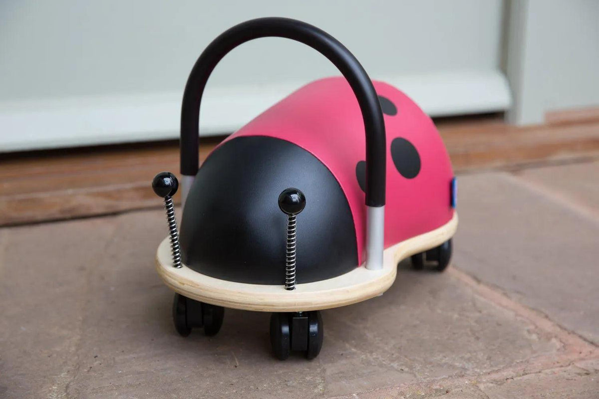 Wheelybug Ladybird ride-on toy indoors