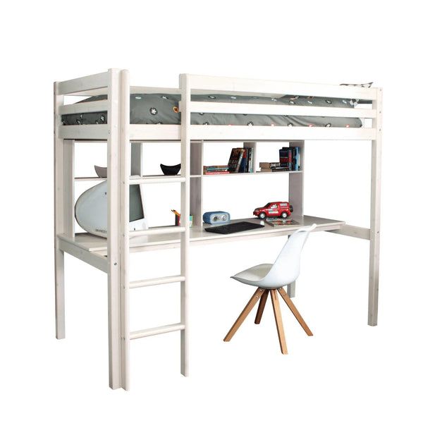 Hit Loft Bed with Desk & Shelves
