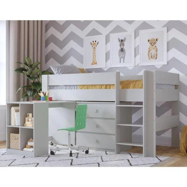 Horizon Mid Sleeper with Desk & Drawers