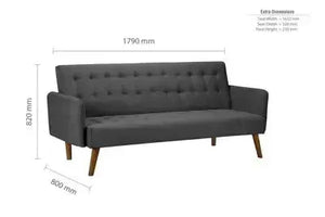 Hudson Charcoal Sofa Bed