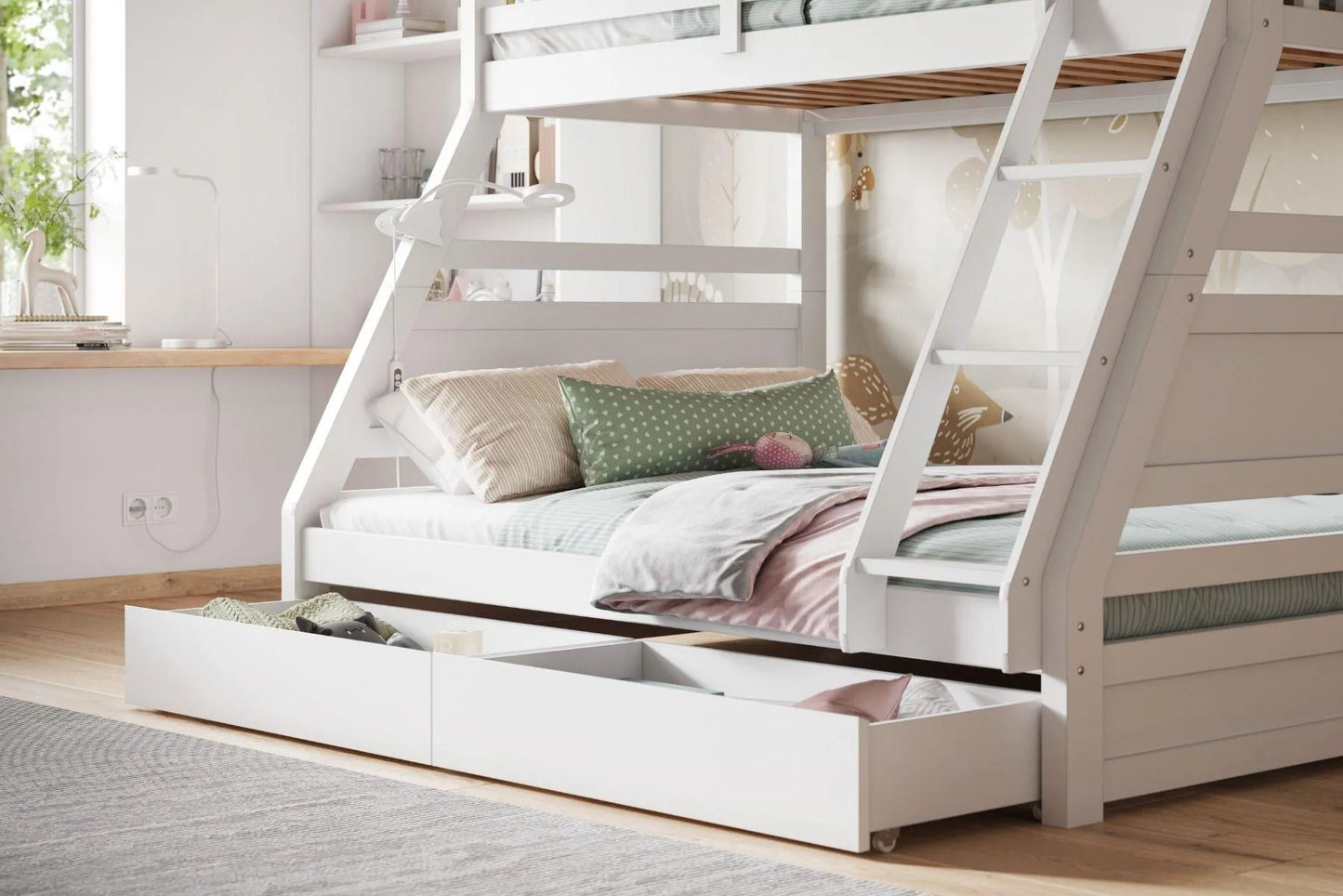 Hugo Triple Bunk Bed with Drawers