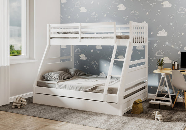 Hugo Triple Bunk Bed with Drawers