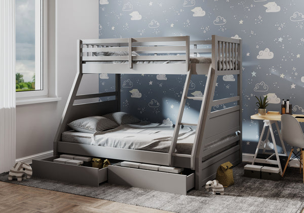Hugo Triple Bunk Bed with Drawers