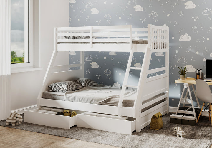 Hugo Triple Bunk Bed with Drawers