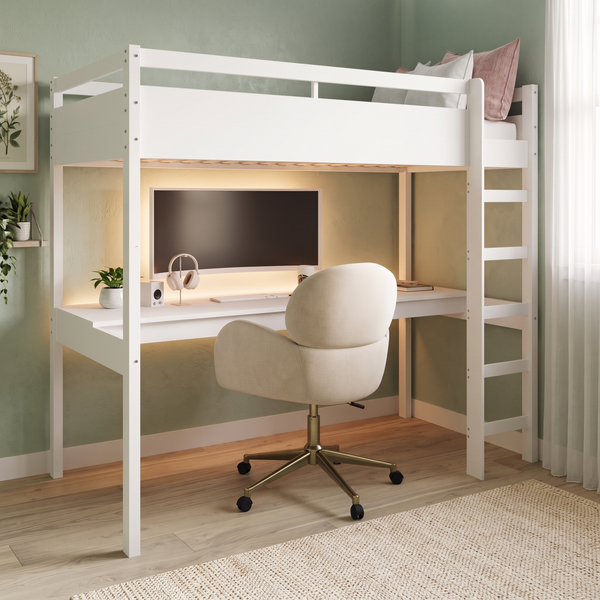 Jax Gaming High Sleeper with Full-Width Desk