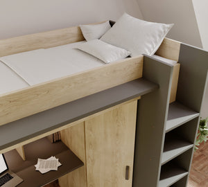 Kensington High Sleeper with Desk & Wardrobe