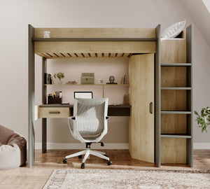 Kensington High Sleeper with Desk & Wardrobe
