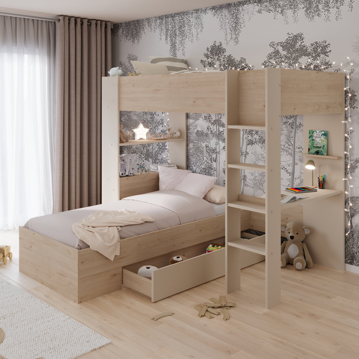 Kingston Oak Cashmere Bunk Bed