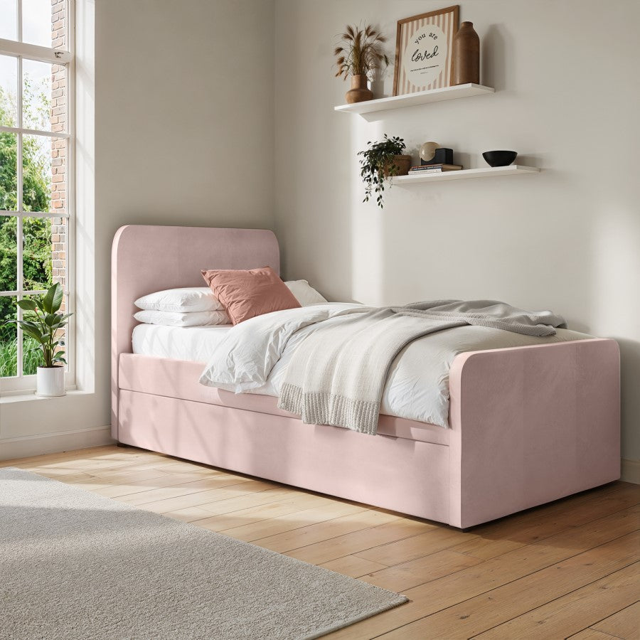 daisy-velvet-single-trundle-bed