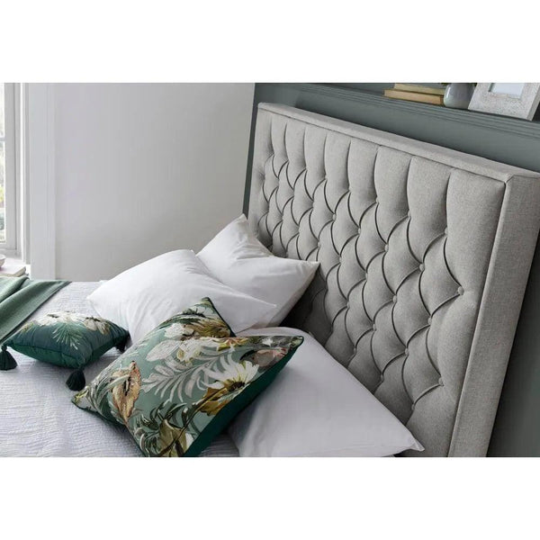 Lark Fabric Double Ottoman Bed