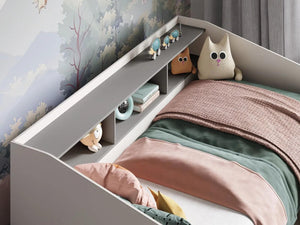 Leni White Day Bed with Shelves and Drawers
