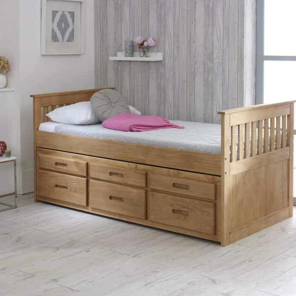 Leo Single Storage Cabin Bed with Trundle