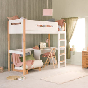Little Folks Edit Loft Bed with Desk and Futon Chairbed