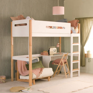 Little Folks Edit Loft Bed with Desk and Futon Chairbed