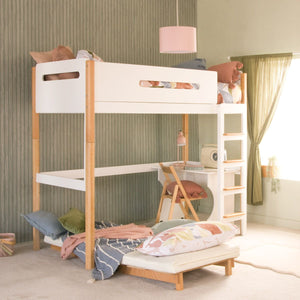 Little Folks Edit Loft Bed with Desk and Futon Chairbed