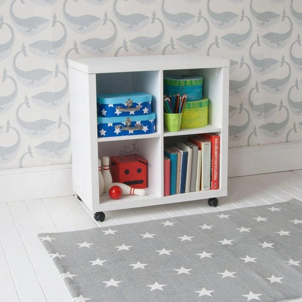 CUBIX Mid Sleeper with Chest of Drawers, Bookcase & Desk in Pure White