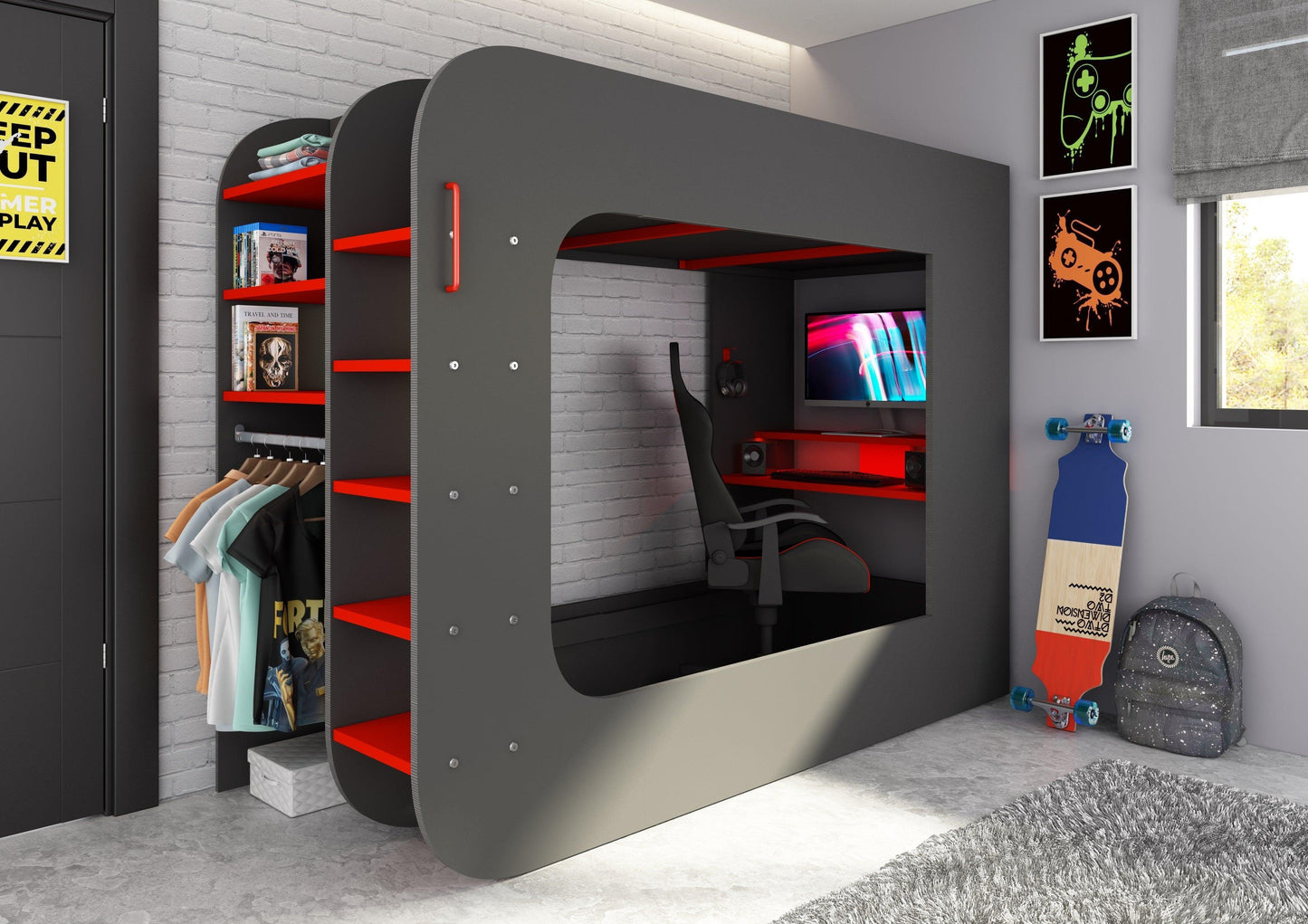 The Loft Pod Gaming Single Bed - Millie & Jones